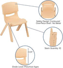 Flash Furniture Emmy Adjustable Classroom Activity Table with 6 Stackable Chairs, Plastic Activity Table for Kids, 23.625" W x 47.25" L, Natural by CozyNest Decor