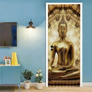 3D Door Stickers Murals - Buddha Statue - Peel & Stick Wallpaper - Self-Adhesive Decals - Removable PVC Waterproof Door Poster - 37.4" x 84.6" for Bedroom & Living Room by GreenHaven Gardens