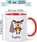Christmas Gifts for Kids, Personalized Name Christmas Coffee Mug, Cute Hot Chocolate Cocoa Mug, Winter Holiday Cups for Children, Customized Christmas Birthday Gifts for Women Families Friend by TinyTreasures Baby Boutique