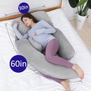 AS AWESLINGDetachable Maternity Pillow for Pregnant Women | 60in Pregnancy Pillows for Sleeping | Extra Large Full Body Pillow for Pregnancy with Crystal Velvet Cover(Dark Gray) by TinyTreasures Baby Boutique