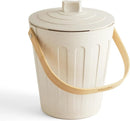 Martha Stewart Indoor Compost Bin | Countertop Composting Bucket for Kitchen | .7 Gallon Capacity | Includes Filter | Plant Based Materials | Linen White by GreenHaven Gardens