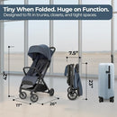 Inglesina Quid³ Stroller, Astral Blue - Compact Reclining Travel Stroller for Baby & Toddler 0-55 lbs, One Hand fold, Car seat Compatible, Airplane Overhead, Lightweight, Foldable, XL UPF 50+ Canopy by TinyTreasures Baby Boutique