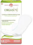 Organyc Hospital Postpartum Pads, 100% Certified Organic Cotton Inside and Out for Women, for First Days After Delivery, 12 Counts by TinyTreasures Baby Boutique