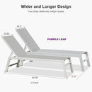 PURPLE LEAF Outdoor Chaise Lounge Set Oversize Adjustable Sunbathing Recliner Extra Wide Lounge Chairs with Side Table for Poolside Beach Outside Patio Aluminum Chaise Lounger Cream 2 Sets by GreenHaven Gardens