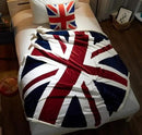 UKELER Flannel Sherpa Throw 60'' x 50'' Union Jack Fleece Blanket Soft Comfy Flannel Blanket Throws for Bed/Couch/Sofa/Office/Camping by CozyNest Decor