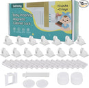 15 Pack Magnetic Cabinet Locks Baby Proofing - Safeasy Child Safety Latches for Cabinets, Drawers & Cupboards - Quick-Adhesive Installation (15 Locks + 2 Keys) by TinyTreasures Baby Boutique