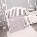 Belsden 3 Piece Crib Bedding Set for Baby Boys Girls, Classic Nursery Bedding Essential Including Comforter, Crib Sheet and Crib Skirt, Ultra Soft Cozy, Star Light Grey by TinyTreasures Baby Boutique