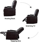 CANMOV Electric Power Recliner Chair with USB Ports and Cup Holders, Breathable Leather Home Theater Seating with Hidden Arm Storage (Brown) by CozyNest Decor
