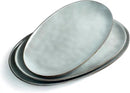 famiware Serving Platter, Oval 15.59/14.3/12.9inch Serving Dishes for Entertaining, Serving Bowls, Reactive Glaze, Stoneware Serving Trays for Party, Food, Turkey, Cheese, Ocean Series, Grey by CozyNest Decor