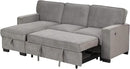 EBELLO Convertible Sleeper Sofa 3 in 1, Chenille Modern L-Shaped Couches for Living Room, Pull Out Sectional Futon Sofa Bed with Storage Space, USB Ports and Cup Holders for Bedroom, Grey by CozyNest Decor