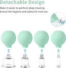 Meifuly Facial Cupping Set, 4 PCS Silicone Vacuum Suction Face Massage Cups, Skin Tightening Kit for Eyes, Face and Body (Green) by CozyNest Decor