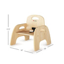 Foundations Simple Sitter 7” Low Wood Feeding Chairs, Wide No-Tip Base, Adjustable Safety Harness, Stackable Wood Toddler Chairs with Food Service Grade Finish, 2 Pack by TinyTreasures Baby Boutique