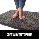 GORILLA GRIP 100% Waterproof All-Season WeatherMax Doormat, 47x35, US Designed Natural Rubber, Stain and Fade Resistant, Low Profile Indoor Outdoor Door Mats, Easy Clean Patio Mat, Slate Geometric by CozyNest Decor