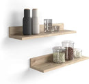Mobili Fiver, Set of 2 Rachele Shelves, 23.62 in, Oak, Melamine-Finished, Wall Mounted Shelves for Bedroom, Corridor, Kitchen, Entrance, Living Room, Office, Italian Furniture by CozyNest Decor
