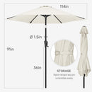 FLAME&SHADE 10ft Patio Umbrella - Outdoor Umbrella with 6 Sturdy Ribs, Push Button Tilt and Crank, UV Protection Table Market Umbrella for Pool, Porch，Garden, Deck, Backyard (Ivory) by GreenHaven Gardens