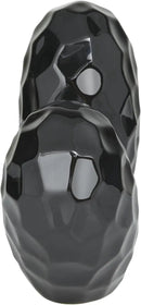 Deco 79 Porcelain Ceramic Heart Decorative Sculpture Dimensional Angled Origami Inspired Home Decor Statue, Accent Figurine 8" x 3" x 8", Black by CozyNest Decor