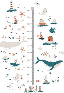 3D Cartoon Height Growth Chart for Kids Wall Decal Removable DIY Whale Ocean Animal Wall Decal Peel and Stick Sailing House Art Decor for Kids Nursery Bedroom Living Room Bathroom Decor by TinyTreasures Baby Boutique