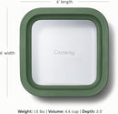 Caraway Glass Food Storage, 4.4 Cup - Ceramic Coated, Non-Toxic, Non-Stick Lunch Box With Glass Lids - Easy to Store, Dishwasher, Oven, & Microwave Safe - Sage by TinyTreasures Baby Boutique