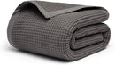Salt Earth GOTS Certified 100% Organic Cotton Throw Blanket, 90" X 90" Waffle Blankets & Throws for Bed, Throw Blanket for Couch, Modern & Cozy Blanket, All Season,Comfy & Soft Blanket(Charcoal Grey) by TinyTreasures Baby Boutique