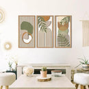 IARTTOP Large Boho Wood Wall Art Framed Mid-century Modern Wooden Wall Decor Set of 3 Green Bohemian Abstract Wall Art Decor For Bedroom Living Room Office-16 x32 by CozyNest Decor