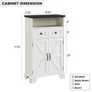Bathroom Floor Cabinet, Farmhouse Storage Cabinet, 24" Wide Cabinet with Drawer, Adjustable Shelf, Barn Doors, Cabinets for Bathroom, Kitchen, Living Room, Off White by CozyNest Decor