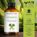 Majestic Pure Lemongrass Essential Oil with Glass Dropper - Huge 4 Fl Oz - 100% Pure and Natural Lemongrass Oil - Premium Grade Essential Oils for Diffuser, Aromatherapy, Soap and Candle Making by CozyNest Decor