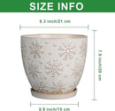 Ceramic Planter 8 Inch Plant Pot with Drainage Hole and Saucer Ceramic Pots for Indoor Plants Outdoor Large Flower Pot for Home Decor White by GreenHaven Gardens