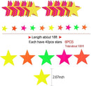 108ft Neon Glow Party Star Paper Garland UV Glow in The Dark Party Supplies Garlands Neon Paper Streamers for Blacklight Fluorescent Supplies for Birthday Wedding Decorations by TinyTreasures Baby Boutique