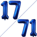 GOER Number 17 Balloons for 17th Birthday Sweet 17 Party Decorations,42 Inch Jumbo Foil Helium 71 Balloons for 71st Birthday Party Decoration (Blue) by TinyTreasures Baby Boutique