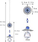 Handmade Crystal Angel Suncatcher Hanging Turkish Blue Evil Eye Protection Pendant and Good Luck Charm Gift by GreenHaven Gardens