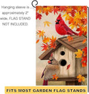 BLKWHT Fall Cardinal Bird Garden Flag 12x18 Vertical Double Sided Maple Leaves Welcome Autumn Thanksgiving Holiday Outside Decorations Burlap Yard Flag BW829 by GreenHaven Gardens