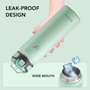 Enerbone 24 oz Insulated Water Bottle, Stainless Steel Bottle with Carrying Strap, Double-Wall Vacuum Insulation Design, Leakproof Sports Bottle with Straw, Keep Drinks Cold or Hot for Hours by CozyNest Decor
