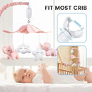 FEISIKE Crib Mobile for Girls Baby Mobiles with 3 Modes Digital Music Box（Turn Only, Music Only, Turn & Music, 35 Lullabies, Pink Elephant Nursery Mobile, Clamp Type, Pretty Box Packaging by TinyTreasures Baby Boutique