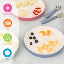 Elk and Friends Kids 6.7” Porcelain Divided Plates with Silicone Suction Sleeves + Silicone Lids | Suitable for Babies/Kids/Toddlers | Microwave & Dishwasher Safe | Non Slip | Snack Dishes | 4 Pack by TinyTreasures Baby Boutique