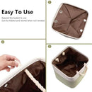 i BKGOO 3Pack Large Foldable Storage Bins，Collapsible Sturdy Cationic Fabric Organizing Storage Basket Cube with Cotton Handles for Home Office Shelf Clothes Toys Beige-Green 13×13×13 inch by CozyNest Decor