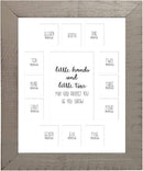 Rustic Red Door Co. Baby's First Year Picture Mat - Grey Frame - Little Hands and Little Toes Photo Collage - 13 Picture Slots - Newborn Birth to One Year Birthday - Watch Your Baby Grow (White Mat) by TinyTreasures Baby Boutique