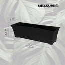 Elly Décor Set of 2 18x8 Rectangular Modern, Resistant and Self Watering Planter with Rattan-Like Finish, 18", Gray by CozyNest Decor