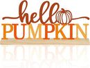 COCHIE Metal Hello Pumpkin Sign, Orange Fall Decorations for Home, Office, Shelf, Mantel, Indoor, Autumn Pumpkin Decoration, Hello Fall Decor (Autumn A) by CozyNest Decor