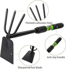 Hoe Garden Tool Set, 3 Piece Handheld Gardening Tools includs Garden Hoe and Cultivator Combo, Mini Hand Rake and Garden Trowel Outdoor Heavy Duty Garden Tools for Weeding or Digging by GreenHaven Gardens