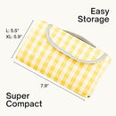 Cute Gingham Picnic Blanket, Waterproof Foldable, in Large 80x60in and Extra Large 80x80in, Portable Compact Beach Blanket, Oversized XL Outdoor Mat (Yellow, X-Large) by TinyTreasures Baby Boutique