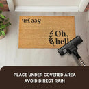 KANKUN Coco Coir Door Mat with Heavy Duty Backing, Welcome Doormat (17" x 30"), Doormat Entrance (Oh Hello) by CozyNest Decor