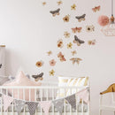 YouRfocus Butterfly and Flower Wall Decals – 72 Decals, Removable Floral Wall Stickers for Bedroom, Nursery, Girls Room, Boho Nature Decor, Reusable Home Decoration (12 Sheets) by TinyTreasures Baby Boutique