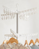 SONGMICS 2-Tier Clothes Drying Rack, 72-Inch Folding Laundry Drying Rack with 3 Rotatable Arms for Hangers, 24 Clips, Stainless Steel, for 27 Pieces of Clothes, White and Silver ULLR512W01 by TinyTreasures Baby Boutique