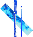Soprano Recorder for Kids Beginners, German Fingering, C Key, 3 Piece with Cleaning Rod, Bag, Fingering Chart (Blue)… by TinyTreasures Baby Boutique