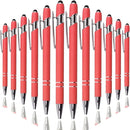 Ballpoint Pen with Stylus Tip, Soft Touch Click Metal Pen, 1.0mm Medium Point, Black Ink, 12 Count(Peach) by TinyTreasures Baby Boutique