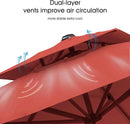 PURPLE LEAF 10ft Patio Umbrella with Base Outdoor Square Umbrellas Large Cantilever Umbrella Windproof Offset Umbrellas Heavy Duty Sun Umbrella for Garden Deck Pool Patio, Brick Red by GreenHaven Gardens