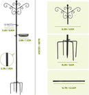 MIXXIDEA Bird Feeding Station Bird Feeder Pole with 5-Prong Base Hanging Hooks Water Bath Mesh Tray Wind-Resistant Water Bowl with Metal Snap Fastening for Outdoors to Attract Wild Birds by GreenHaven Gardens