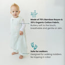 Tealbee Dreamsuit: Toddler Sleep Sack with Feet 12-18 months, 18-24 months - 1.5 TOG Winter Baby Wearable Blanket for Walkers - Rayon made from Bamboo, Organic Cotton Sleep Bag - Minty Stripes by TinyTreasures Baby Boutique