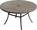 VICLLAX 53" Outdoor Round Patio Table for Lawn Garden, All Weather Metal Round Patio Dining Table with Adjustable Umbrella Hole, Patio Table for 8 Person, Grey Wood-Like Tabletop by GreenHaven Gardens