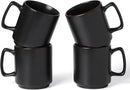 famiware Coffee Mugs Set of 4, Nebula 14oz Coffee Mugs, Ceramic Cup Set with Handle for Latte, Tea, Milk, Cappuccino, Cocoa, Matte Black by CozyNest Decor